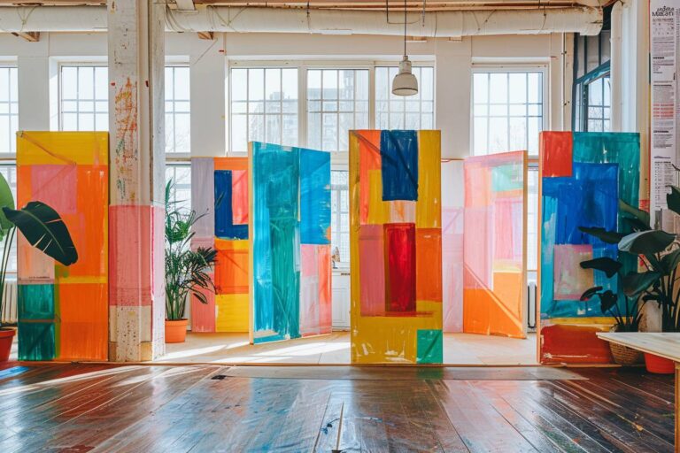 Utilisation stratégique de la peinture pour marquer des zones distinctes dans un salon ouvert et moderne