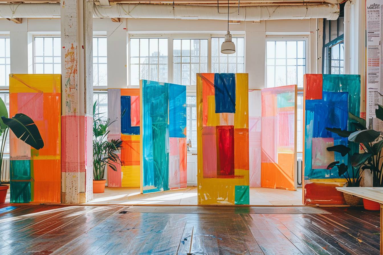 Utilisation stratégique de la peinture pour marquer des zones distinctes dans un salon ouvert et moderne